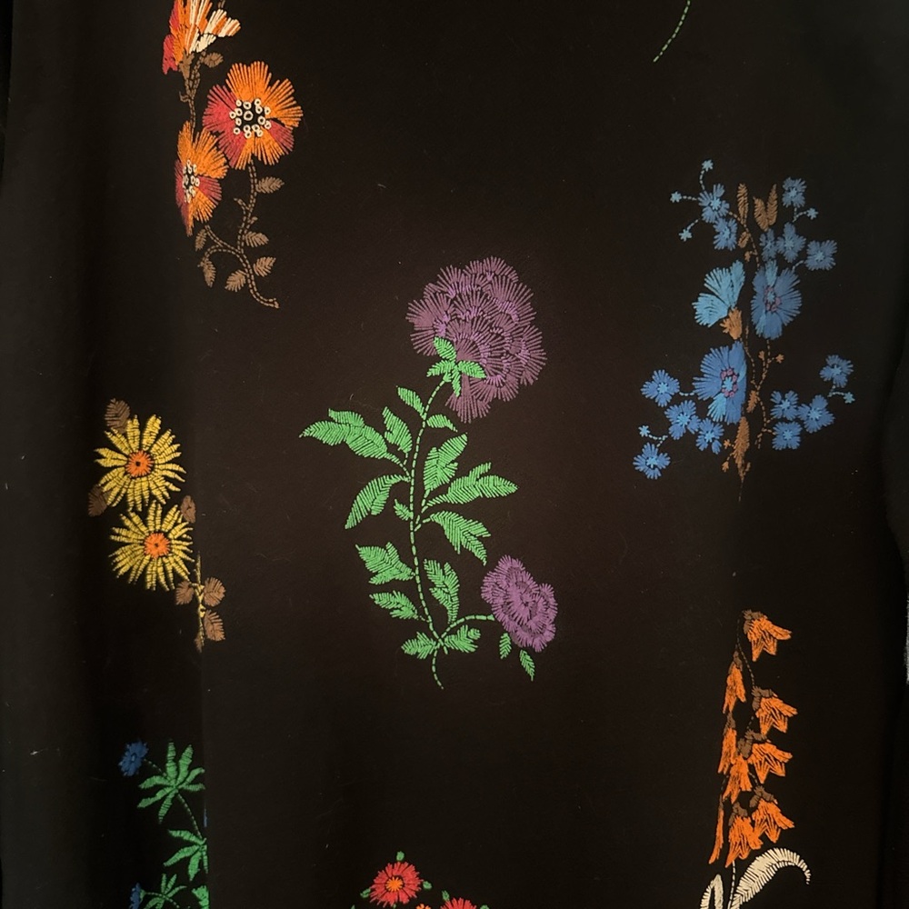 Black floral embroidered Zara dress